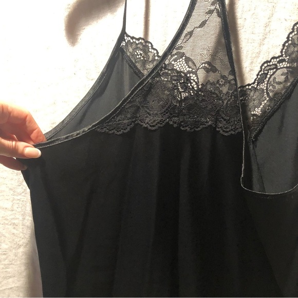 In Bloom by Jonquil black Camisole spaghetti straps with racerback lace L - Picture 5 of 6